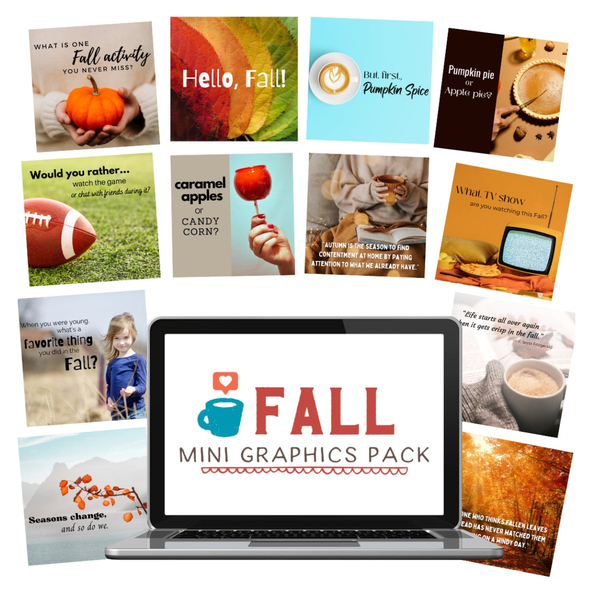 Fall Images & Quotes Graphics Pack